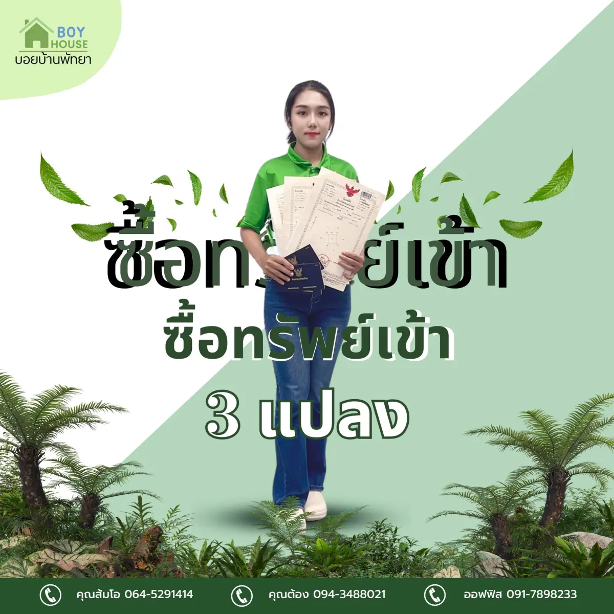 ซื้อทรัพย์เข้า 3 แปลง