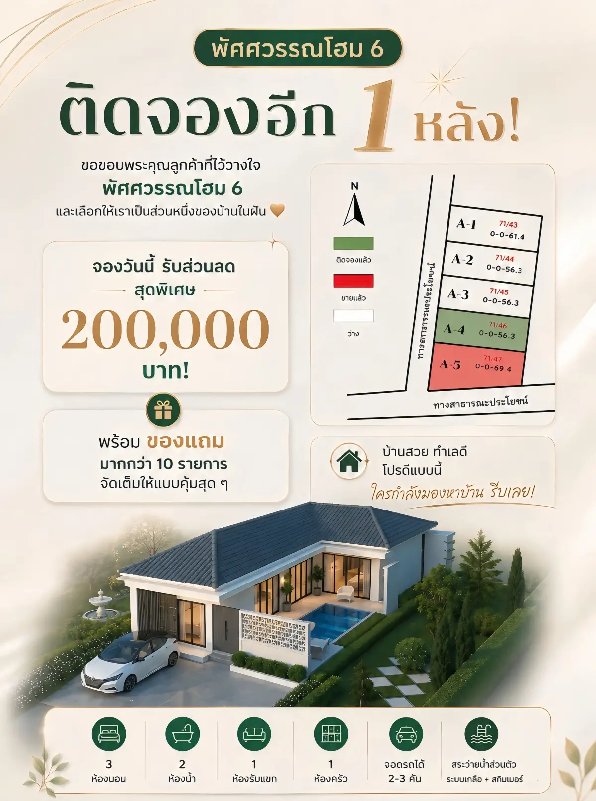 พัศศวรรณโฮม 6 ติดจองอีก 1 หลัง!